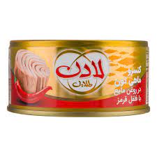 لادن طلایی کنسرو تن ماهی فلفل قرمز 180گ